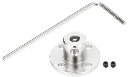 sourcing map 4 Pcs 4mm Flange Coupling Connector Rigid Guide Model Coupler Accessory Shaft Axis Fittings with Mini Hex Wrench and Fastening Screw for DIY RC Model Motors,Silver