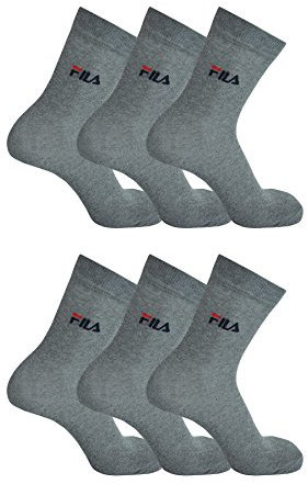 Fila 6 Pacco Unisex Calzini, Sport Calze Donna o Uomo con Suola (6 Paia) - Grigio (400), 43-46 - 6 Paia