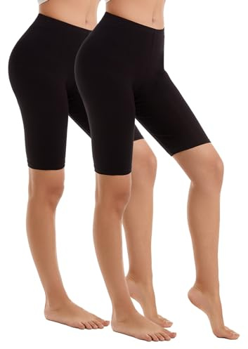 Vinconie Kurze Leggings Damen für Kleid Radlerhose Kurz knielange Shorts | Elastische Shorts, Leichte Leggings, atmungsaktiv weich, perfekt als Unterhose unter Röcken und Kleidern