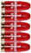 FLACHBERG Pufferpatrone Pufferpatronen 9mm Luger 5 Stück Kunststoff/Messing 9 Mm para (M1), Cartuccia tampone Unisex Adulto, Colore: Rosso