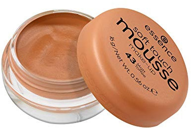 essence soft touch mousse make-up, Make Up, Foundation, Nr. 43 matt toffee, nude, für Mischhaut, für unreine Haut, vegan, ohne Parfüm, ohne Alkohol (16g)