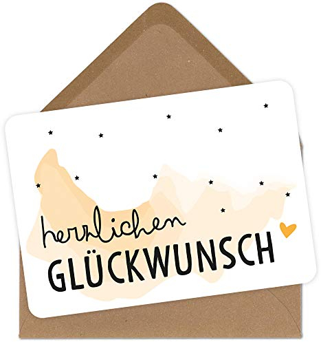 OWLBOOK Grußkarte Herzlichen Glückwunsch Geschenkkarte mit Briefumschlag Geschenke Geschenkideen für Frauen zum Geburtstag