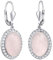 SILVEGO Orecchini da Donna in Argento 925 con Quarzo Rosa Naturale e Zirconia, JST14942R