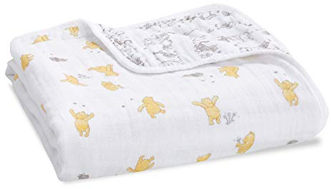 aden + anais Dream Blanket, Boutique Muslin Baby Blankets for Girls & Boys, Ideal Lightweight Newborn Nursery & Crib Blanket, Unisex Toddler & Infant Bedding, Shower & Registry Gift, Winnie The Pooh