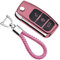 KASER Autoschlüssel Hülle kompatibel für Ford Cover TPU Silikon Hochglanz Schutzhülle Schlüsselhülle Fernbedienung Fiesta Focus Fusion Mondeo C-Max Kuga Ecosport Schlüsselbund (Pink)