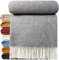 STTS International Wolldecke 100% Schurwolle Wohndecke in versch. Farben 140 x 200 cm Tagesdecke Schurwolldecke Woll-Plaid Tirol (Grau, 140 x 200 cm)