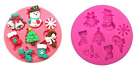 Eva Shop® Premium Weihnachten Resin Gießform Silikonform Weihnachtsmann Fondant Backform Kerzenform Kristallform Harzform Gipsform für Tischdekoration, Nikolaus, Schneemann, Weihnachtsbaum UVM.