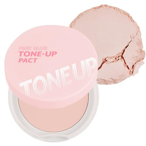 I'M MEME Compact - Tone-up Pact | Korean Pressed Setting Powder for Pink Blur Effect, with Calamine, Makeup Powder, Translucent Compact, Finishing Powder, Oil Control Face, Teen Girl Gifts, 0.35 Oz