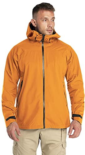 33,000ft Herren Regenjacke Leichte Softshelljacke Wasserdichte Winddichte Outdoorjacken Atmungsaktive Wanderjacke Funktionsjacke für Trekking Wandern Camping, Ingwer M