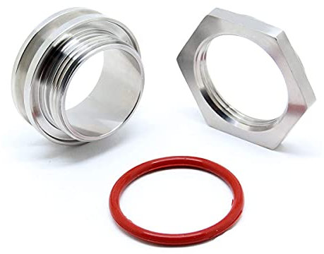QiiMii Stainless Steel 304 Bulkhead Compression Fitting 2 Tri Clamp Home-Brew Weldless Bulkehad
