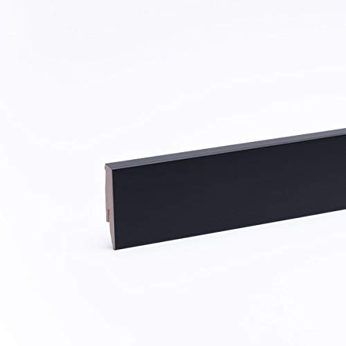Leiste24 Plinthe tout compris - 26 m - Hauteur : 60 mm - Couleur : noir
