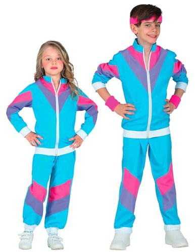 W WIDMANN MILANO Party Fashion - Kinderkostüm Trainingsanzug, Jacke und Hose, 80er Jahre Outfit, Jogginganzug für Karneval & Party