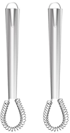 2 mini frusta in acciaio inox resistente al calore in silicone frusta per uova piccole fruste manuale a mano frusta a mano per uova e frusta a molla, frullatore per cucina, caffè, salsa latte, cottura