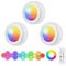 Vicloon LED Spots ​Batteriebetrieben mit Fernbedienung, 3 Stück RGB LED Schrankbeleuchtung 16 FarbenDimmbar,Mit Magnet/Kleber für Schlafzimmer, Kleiderschrank, Kabinett, Küche