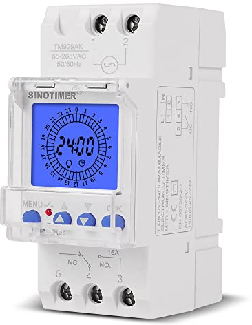 SHUIYUE Horloge électronique 24 Heures avec Écran LCD rétroéclairé, Réglage de l'heure, Intervalle de 15 Minutes, 3 États de Fonctionnement, Multicolore