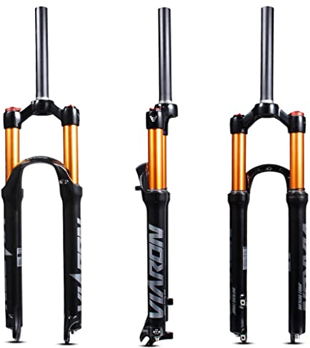 LHHL Fourche VTT 26/27.5/29in Fourche À Suspension Air Voyage 100mm Vélo Air Fourche 28.6 Droit Fourche Avant De Vélo 1-1/8 Alliage Magnésium Amortisseur QR 9mm Verrouillage Manuel