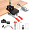 Towwoo Scharnier Bohrlehre, Scharnierschablone mit 35mm Scharnierbohrer und 2mm Bohrer und 8mm/10mm Gabelschlüssel für Topfscharnier, Bohrerführung Locator für Holzmöbel Türschränke, Dreilager