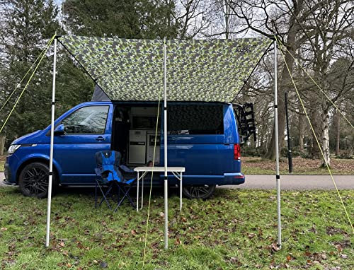 Wild Earth DELUX Sun Canopy Awning for VW Camper Van Motorhome RV 2.4m x 3m CAMO GREEN