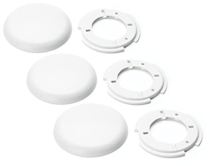 ORION LIGHTSTYLE Extra Flache Abdeckung 3 Stück Verteilerdose PVC weiß Baldachin Deckendose Abschluss, rund, 100mm