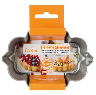 Decora, 0075054 7.5 x 11.5 x 3 cm Non-Stick Steel Oval Cake Tin with Moving Base Makes It Easy to Demould The Cakes Design Line