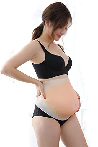 QULACO Ventre de Femme Enceinte en Silicone léger, Faux Ventre de Grossesse pour Adultes