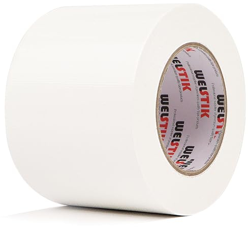 WELSTIK Heavy Duty wasserdichtes Duct Tape 4 Zoll, Professionelle Grade Industrial Duct Tape für Reparaturen, DIY, Handwerk, Indoor Outdoor Use, Kein Rückstand, Tear by Hand 96MM*41M, Weiß
