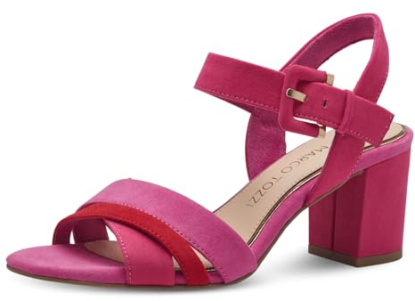 MARCO TOZZI Sandali Donna con Tacco Eleganti Vegani, Rosa (Pink Comb), 38 EU