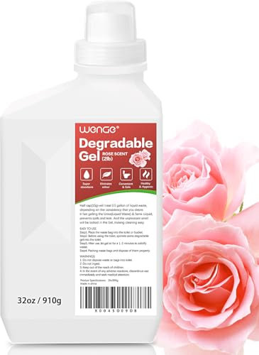 Wenge Urine Super Absorbent, Solidifier - 180 Use Pre Poo gel for Toilet, Porta Potty Chemicals, Eco Absorbent Liquid Waste Gelling and Deodorizing Powder (Pink Rose Scent)