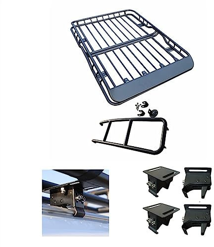 Baca para Coches Cesta de transporte de carga de 140x120 CM con soportes de instalación y portaequipajes para techo de carga escalera portaequipajes para techo coche Barras portaequipajes para coche (