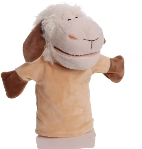 Proumhang Handpuppen für Kinder,Weiche Plüsch Zoo Tier Puppe für Kinder Kleinkinder Jungen Mädchen,Für phantasievolles Spiel,Showtheater,Partyzubehör (große bewegliche Münder) Schaf 25cm