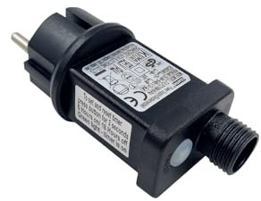 Luccika® Trasformatore Alimentatore per Luci a LED 12W a 31V con Memoria Timer e 8 differenti Giochi IP44 con spina Schuko Ignifugo a bassa tensione per decori luminosi di Natale