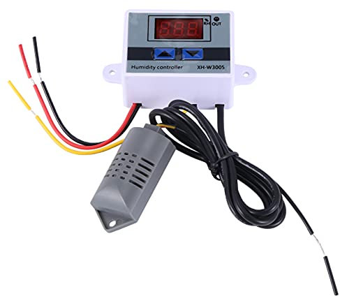 Xtahdge Contrôleur numérique d'humidité hygromètre Interrupteur de contrôle d'humidité 0 ~ 99 % Rh Hygrostat avec capteur d'humidité AC220 V