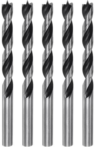 sourcing map 5pcs Brad Point Drill Bits 8mm Precise Cutting with Brad Point Tip for Woods