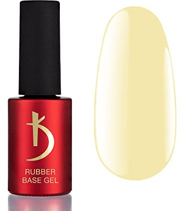 K Professional Rubber Base Gel - Base Coat Pastel Vanilla -7lm- UV Nagellack - Unterlack - Gel Nägel - Gelbe Nagellack - UV LED