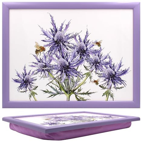 Tamersgifts Cushioned Laptrays Lap Tray TV Dinner Bean Bag Padded Cushion Gift (Thistle Laptray)