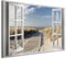 murando - Handart Fensterblick Kunstdruck auf Leinwand 120x80 cm 1 tlg Groß Kunstbilder wie Handgemalte Wandbilder XXL mit Acrylgel beschichtet Bilder mit Struktur Strand Landschaft c-C-0179-b-a