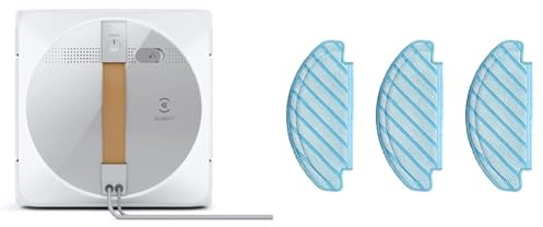 ECOVACS WINBOT W1 PRO Fensterputzroboter, intelligente Fensterscheiben Reinigung & Wischtücher (Wiederverwendbar), 3 Stück – Original Zubehör für DEEBOT OZMO 920 & 950, D-CC3H