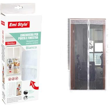 Tenda Zanzariera Magnetica Per Porta Finestra Con Adesivo, Zanzariera Anti Insetti, Facile da Installare (130x220cm, Bianco)