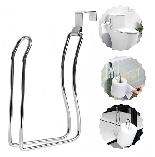 Toilet Paper Holder,Over The Tank Toilet Roll Holder for Bathroom and Washroom,Stainless Steel Brushed Nickel(Chrome)
