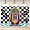 Fotografie Hintergrund Retro 1950er Jahre Platte Party Hintergrund Poster Rock Foto Klassische Party Zubehör Jukebox Dekor Banner 300x200CM