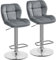 Yaheetech Juego de 2 Taburetes de Bar Modernos de Altura Ajustable Pack 2 Sillas de Bar de Póliester Silla Alta Giratorio 44×50.5×89cm Gris Oscuro