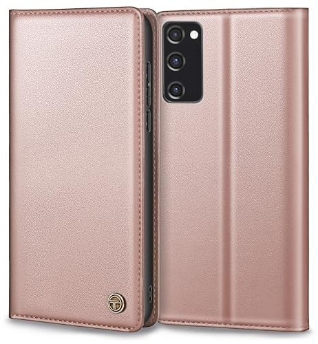 Handyhülle für Samsung Galaxy S20 FE, Premium Lederhülle Mit Kartenfach, Standfunktion und Klappbarem Flip Case - Rosa