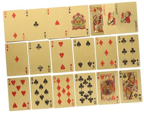 DRESSOOS Luxuriöse Vergoldete Pokerkartenhalter Neuartige Spielkarten Für Partys