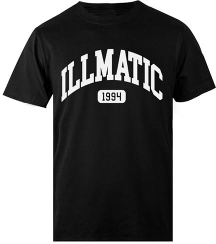 Pinitotee Illmatic Collegiate Maglietta da Uomo Nera da Uomo Regular