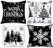 Lanpn 40 x 40 cm 4 Stück Kissenbezug Weihnachten, 40x40 cm Weihnachtsbäume Kissenbezüge Weihnachtsdeko, Schwarz deko Weihnachtsbäume Zierkissenbezug, Winter Kissenhülle Dekoration für Sofa Bed Couch