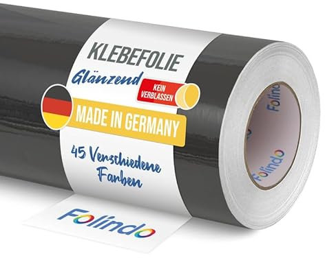 FOLINDO Möbelfolie selbstklebend 621 073 Dunkelgrau Glanz Vinyl 5m x 126 cm Klebefolie Möbel, Klebefolie Küche, Möbelfolie, Folie für Möbel, Möbelfolie selbstklebende Folie, Küchenfolie selbstklebend