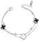 Hanaoops Glücksblatt-Armband Vierblättriges Kleeblatt für Damen - Größenverstellbar Titanstahl Glückssymbol Jewelry Glücksschmuck für Frauen und Mädchen (Silber)