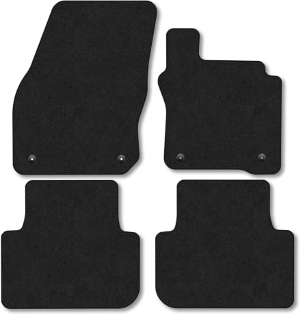 VW Tiguan (2024+) Carpet Car Mats | Black Edge Trim Tailored Fit Floor Mats Full Coverage Protection Accessories Easy Clean Anti Slip Made in the UK