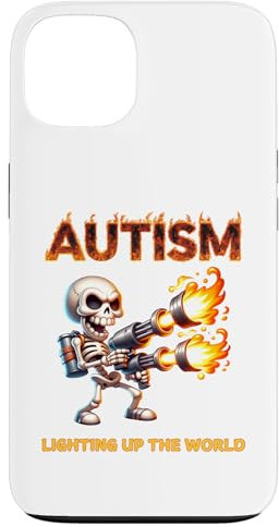 Autism Lighting Up the World Funny Autistic Skeleton Design Case for iPhone 13