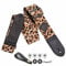 Nefelibata Gitarrengurt,Doppeltes Vollnarbenleder,Vintage Velvet Strap/FREE BONUS-4 Plektren+Strap Locks+Strap Button,Geschenk für Bass,Elektro&Akustik Gitarren(Kleinschrift Leopard)